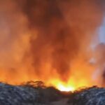 Incêndio em lixão de Iranduba já consumiu mais de 230 mil litros de água e fumaça chega a Manaus