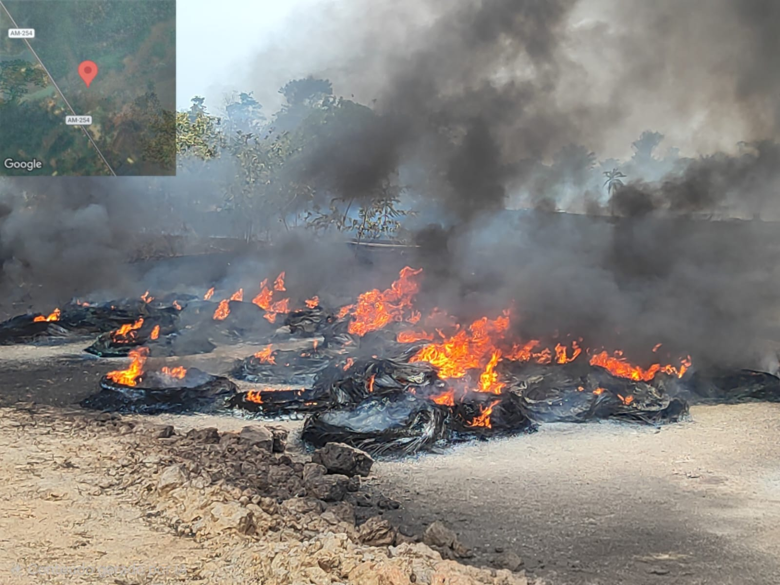 Proprietário de terreno é multado em R$ 100 mil por incêndio e queima de pneus no Careiro da Várzea